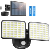 Rechargeable Battery Lights 3 Months Endurance, Battery Powered Motion Sensor Outdoor Lights Supports Solar & Usb Charging,3000Lm Flood Light Outdoor