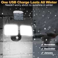 Rechargeable Battery Lights 3 Months Endurance, Battery Powered Motion Sensor Outdoor Lights Supports Solar & Usb Charging,3000Lm Flood Light Outdoor