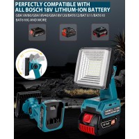 Cordless Led Work Light For Bosch 18V Battery, 25W Led Floodlight With Usb-A&Usb-C 2.1A Fast Charging Ports For Jobsite, Car Repairing, Camping, Emergency