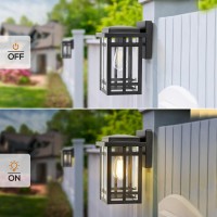 Outdoor Wall Light Fixtures 9.76'', Waterproof Porch Lights Wall Lanterns, Exterior Modern Matte Black Wall Mount Lighting, Anti-Rust E26 Socket Wall Scones For Front Door Garage, 2 Pack