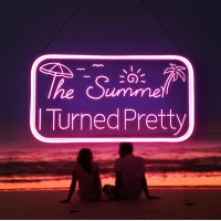 The Summer I Turned Pretty Neon Signs For Wall Decor Pink Neon Sign For Bedroom Summer Room Decor Party Neon Sign Mothers Day