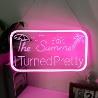 The Summer I Turned Pretty Neon Signs For Wall Decor Pink Neon Sign For Bedroom Summer Room Decor Party Neon Sign Mothers Day