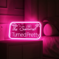 The Summer I Turned Pretty Neon Signs For Wall Decor Pink Neon Sign For Bedroom Summer Room Decor Party Neon Sign Mothers Day