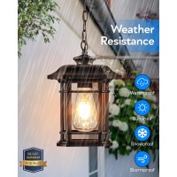 Vianis Outdoor Pendant Light, Brown Outdoor Chandelier Sconce, Oil Rubbed Bronze Porch Lights Outdoor Ceiling, Waterproof Hanging Outdoor Lights For House, Patio, Garden, Anti-Rust, 100% Aluminum