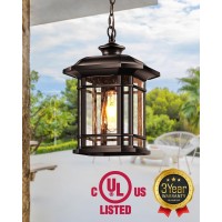 Vianis Outdoor Pendant Light, Brown Outdoor Chandelier Sconce, Oil Rubbed Bronze Porch Lights Outdoor Ceiling, Waterproof Hanging Outdoor Lights For House, Patio, Garden, Anti-Rust, 100% Aluminum