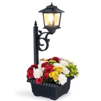 Outdoor Flower Pots 2 In 1 Outdoor Planter Solar Lamp Post Lights Outdoor Wall Mount Or Freestanding Waterproof Solar Post De