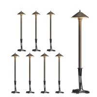 Goodsmann 8Pk Outdoor Low Voltage Pathway Lights 10W Landscape Lighting Kit 25 Lumen 2700K Warm White Halogen Walkway Lights 12V Ac Hardwired Path Lights With Connectors And Metal Spike Stakes