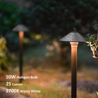 Goodsmann 8Pk Outdoor Low Voltage Pathway Lights 10W Landscape Lighting Kit 25 Lumen 2700K Warm White Halogen Walkway Lights 12V Ac Hardwired Path Lights With Connectors And Metal Spike Stakes