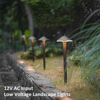 Goodsmann 8Pk Outdoor Low Voltage Pathway Lights 10W Landscape Lighting Kit 25 Lumen 2700K Warm White Halogen Walkway Lights 12V Ac Hardwired Path Lights With Connectors And Metal Spike Stakes