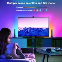 Bruwaa Smart Tv Led Backlight With Camera, 6.56Ft Bluetooth Rgb Led Strip Lights For Tv And Pc 27-40 Inch, Tv Led Lights That Sync With Tv And Music, App Control, Indoor