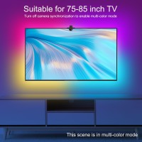 Bruwaa Smart Tv Led Backlight With Camera, 16.4Ft Bluetooth Rgb Led Strip Lights For Tv 75-85 Inch, Tv Led Lights That Sync With Tv And Music, App Control, Indoor