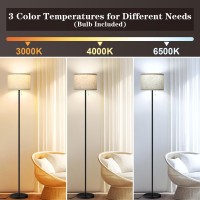 Verron Floor Lamp For Living Room Standing Lamp With 3 Color Temperatures Led Bulb Tall Lamp For Bedroom Office Black Floor L