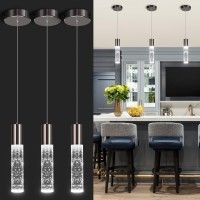 Okeli Modern Pendant Lights Led Bubble Crystal Kitchen Island Lights Fixtures Black Mini Single Pendant Lighting For Kitchen I