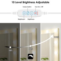 14 Bulbs Led Vanity Lights For Mirror 3000K 4500K 8000K 10 Level Brightness Adjustable Dimmable Mirror Lights Stick On With 2