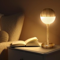 Nighthawk Lighting Cordless & Corded Dimmable Table Lamp - Indoors & Outdoors - Weather Rated - Usb-C Charging - Use Everywhere Bedside, Bookshelf, Accent, Dining, Patio, Kids Room - Wood