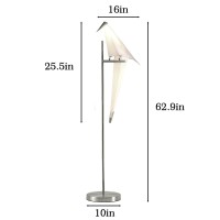 More Change 62Inch Modern Led Bird Floor Lamp For Living Room Modern Silver Standing Lamp With Bird Shade Floor Light Metal Fi