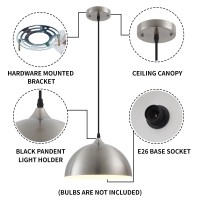 Sesiment Brushed Nickel Kitchen Pendant Light 118Inches 2 Packs Farmhouse Pendant Light Dome Pendant Light Pendant Lights Kitch