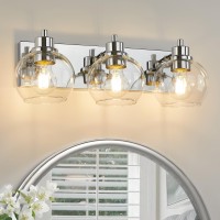 Tuscarora Bathroom Light Fixtures Chrome Vanity Light 3 Light Bathroom Vanity Light With Clear Glass Shade Bathroom Light Over