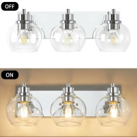 Tuscarora Bathroom Light Fixtures Chrome Vanity Light 3 Light Bathroom Vanity Light With Clear Glass Shade Bathroom Light Over