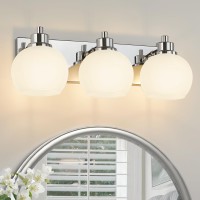 Tuscarora Bathroom Light Fixtures Chrome Vanity Light 3 Light Bathroom Vanity Light With Milk Glass Shade Bathroom Light Over M