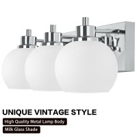 Tuscarora Bathroom Light Fixtures Chrome Vanity Light 3 Light Bathroom Vanity Light With Milk Glass Shade Bathroom Light Over M