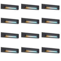 Cloudy Bay 12 Pack 3 Color Low Voltage 1224V Led Step Lights Outdoor 25W Landscape Cutoff Stair Riser Light Deck Step Lights