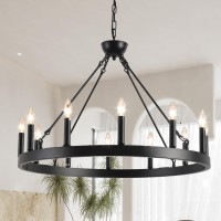 Vbkk Wagon Wheel Chandelier 32