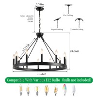 Vbkk Wagon Wheel Chandelier 32