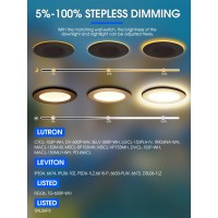 6 Pack 6 Inch Led Recessed Lighting With Night Light Dimmable Can Lights With Baffle Trim 9W85W 5000K Daylight 700Lm Retrof