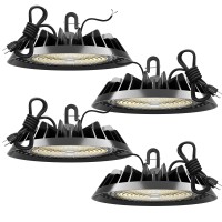 Yxl 4Packs Ufo Led High Bay Lights 150W 24000Lm 010V Dimmable Ac100277V Etl Listed 5000K Daylight High Bay Led Lights For Ware