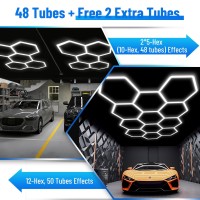 Hexagon Garage Light Fixture 50 Packs 52800Lm 480W Super Bright Honeycomb Hexagon Led Garage Lights 5000K Natural White 2 5