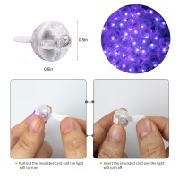 Aogist 50Pcs Purple Balloon Lightslong Standby Time Waterproof Mini Lightbattery Poweredround Led Ball Lamp For Latex Balloon