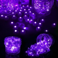 Aogist 50Pcs Purple Balloon Lightslong Standby Time Waterproof Mini Lightbattery Poweredround Led Ball Lamp For Latex Balloon