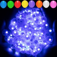 Aogist 50Pcs Blue Balloon Lightslong Standby Time Waterproof Mini Lightbattery Poweredround Led Ball Lamp For Latex Balloon P