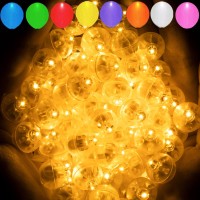 Aogist 50Pcs Orange Balloon Lightslong Standby Time Waterproof Mini Lightbattery Poweredround Led Ball Lamp For Latex Balloon