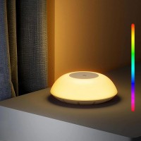 Jhd Smart Night Light Table Lamp For Bedroom Work With Alexa Google Assistant Desk Lamp With Music Sync And Timer Auto O