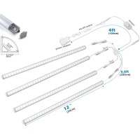 Cefrank Vshape Under Cabinet Lighting Kit 4Pcs Sleeker 12 Dimmable Led Light Bars For Showcase Shelf Seamless Illumination