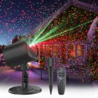 Outdoor Christmas Decoration Projection Light, Blofun Red And Green Starlight Projection Light, 3 Modes With Remote Control, Halloween, Christmas, Party, New Year Decoration Waterproof And Frostproof