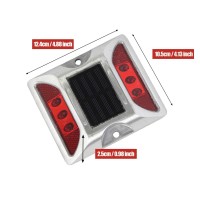 Wokyo Solar Power Road Reflector Waterproof Outdoor Warning Step Lights For Driveway Sidewalk Garden Pathway Yard (1* Red, Steady)