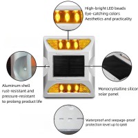 Wokyo Solar Power Road Reflector Waterproof Outdoor Warning Step Lights For Driveway Sidewalk Garden Pathway Yard (1* Red, Steady)