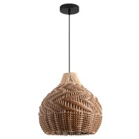 Teru Ji Kaikang 197 Faux Rattan Pendant Light 3Light Brown Gum Rattan Handmade Woven Boho Wicker Basket Chandelier For Bedro