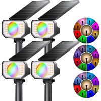 Quntis Halloween Solar Spot Lights Outdoor Super Bright Rgbw 25 Modes Solar Powered Spot Lights Waterproof Color Changing Sol