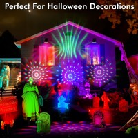 Quntis Halloween Solar Spot Lights Outdoor Super Bright Rgbw 25 Modes Solar Powered Spot Lights Waterproof Color Changing Sol