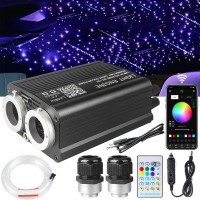 Dual Port 18W Twinkle Meteor 2 In 1 Starlight Headliner Light Kit With 1200Pcs 98Ft Fiber Optical Cable Rgbw Light Source Sound