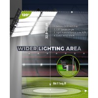 Spolehli Led Stadium Flood Lights 3000W Equivalent 80000Lm Super Bright Led Arena Lights 85305V Ip66 Waterproof 6500K Daylight