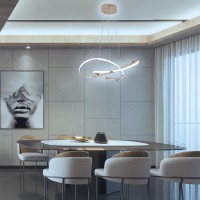 Led Pendant Lamp Dimmable Height Adjustable Table Dining Room Lamp Hanging Lamp Living Room Kitchen Hanging Ceiling Lamp With Remote Control Mobile App Control Modern Annular Bedroom Bar Island Lamp