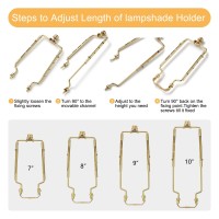 Eifhyt Lamp Shade Holder Set 75 85 95 105 Inch Adjustable Lamp Harp Liftable Shade Holder For Table And Floor Lamps With 38