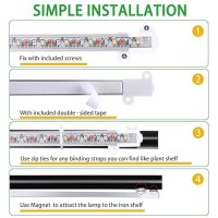 Rwntao Two Strip Growing Lamp For Indoor Plants Red 3000K 6000K Full Spectrum Led Grow Light Strips With Auto Onoff 3912