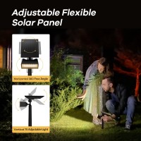 Consciot Warm White Solar Spot Lights Outdoor Dusktodawn 600Lm 360Adjustable Solar Landscape Spotlights With Ip65 Waterproof S