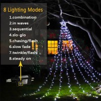 Aokudoni Christmas Decorations Outside 126Ft 350 Led 8 Modes Star Christmas Lights Outdoor Christmas Lights For House Yard Po